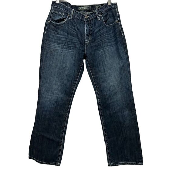 BKE Y2K Jeans Mens 36 R Derek Straight Leg Blue Denim Medium Wash Jeans 36 X 31 - Picture 2 of 16